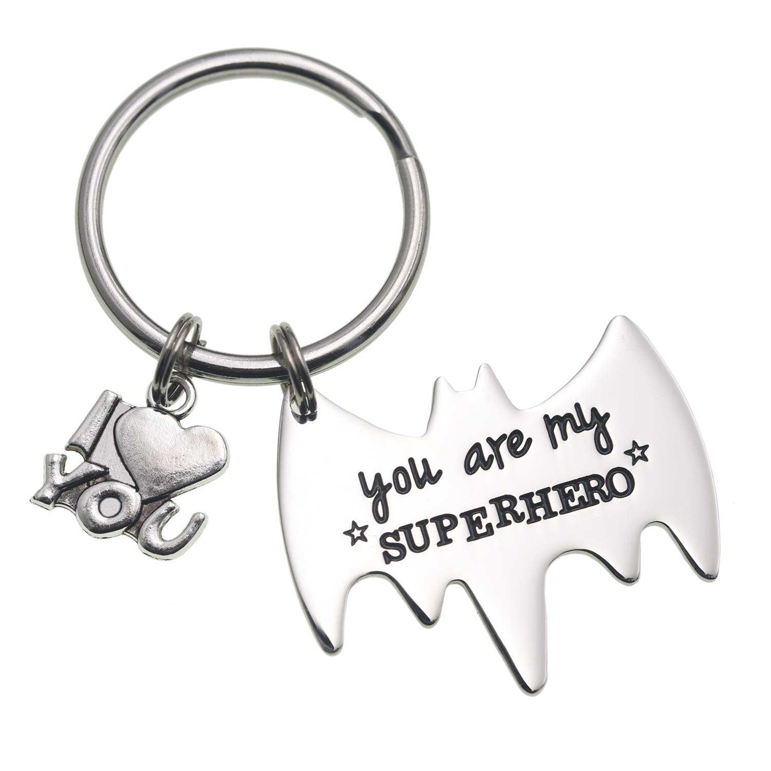 Melix Home Boyfriend Gifts Cute Keychain You are My Batman Superhero Gift  for Husband
