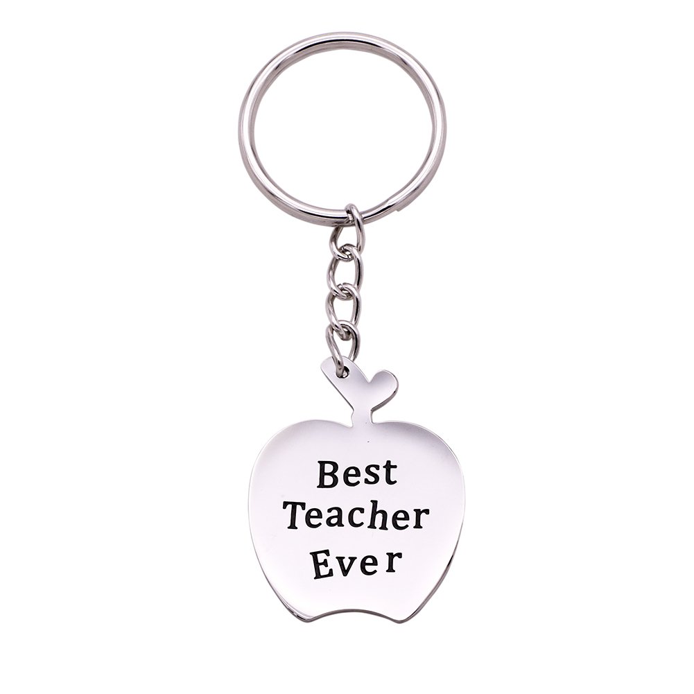 Melix Home Best Teacher Ever Apple Keyring,Teacher's Keychain, Gift for ...