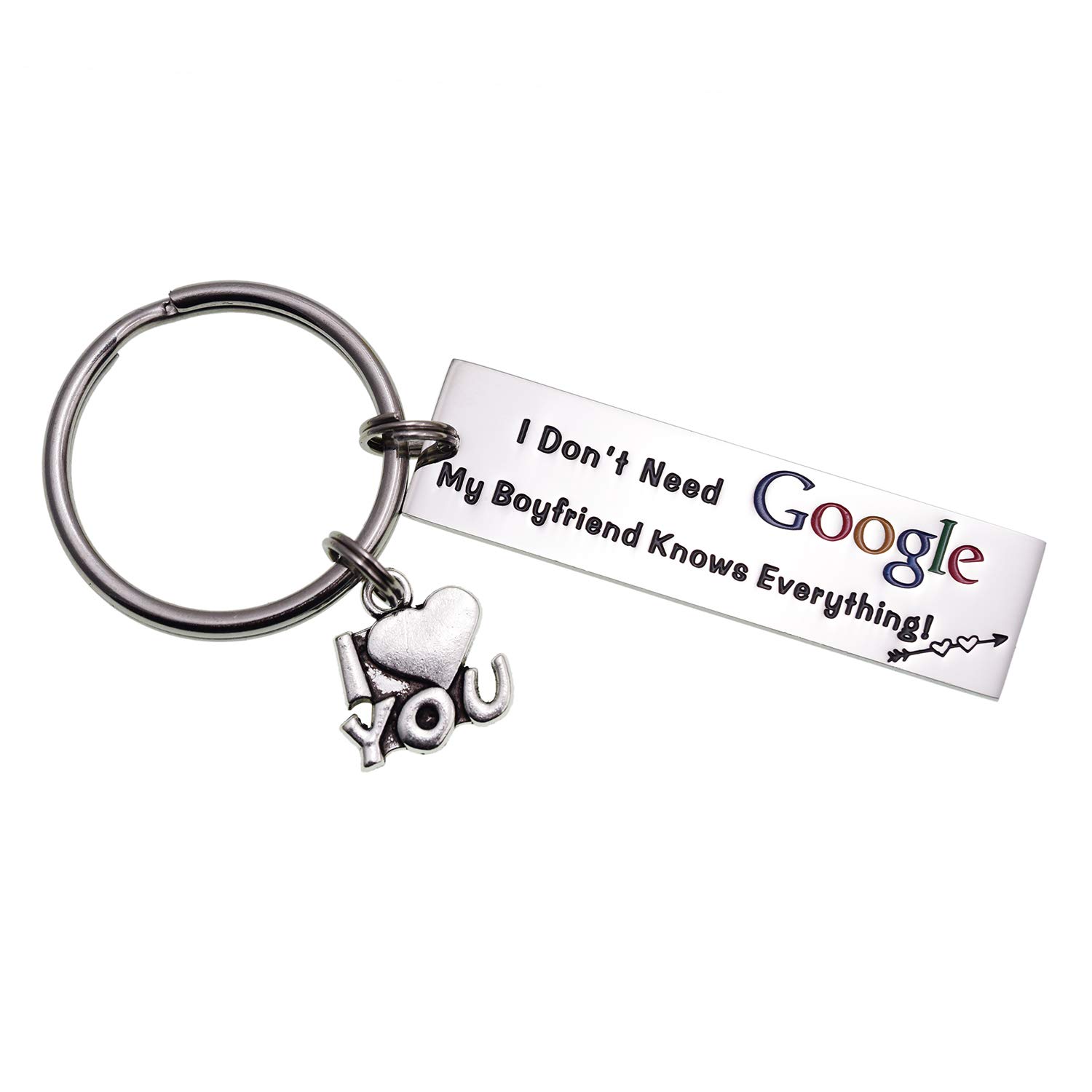 Melix Home Funny Keychain for Boyfriend Girlfriend I Don’t Need Google My Boyfriend Girlfriend
