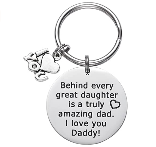 Melix Home Dad Gifts Keychain Behind Every Great Daughter is a Truly